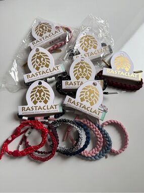 Rastaclat Kids Braided Bracelet Set — Pink, Red, Blue, Black